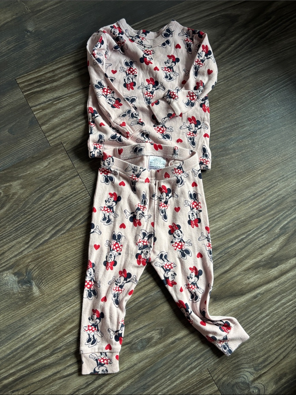 Gap Girl baby Minnie Mouse Pink Pajama Set- size 6-12M